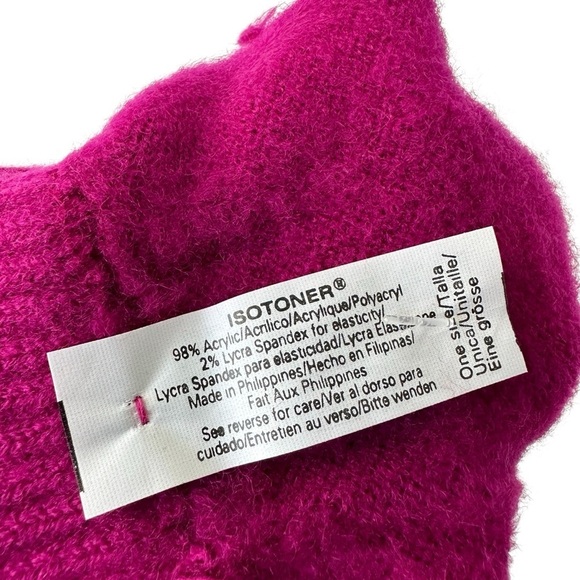 Isotoner Very Warm Fuchsia Pink Knit Gloves - Picture 4 of 5
